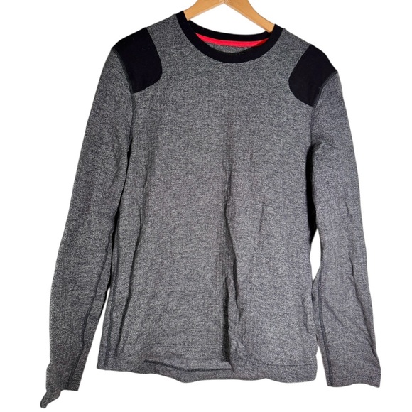 lululemon athletica Other - Lululemon Sprint Long Sleeve Shirt Black Gray Herringbone Men’s Medium
